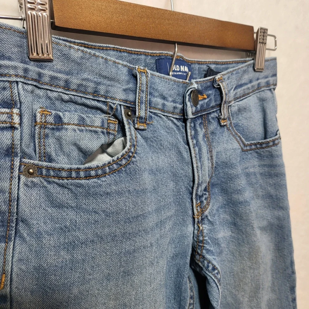 Old Navy Kids Boys Straight‎ Fit Light Wash Denim Jeans Size 8R